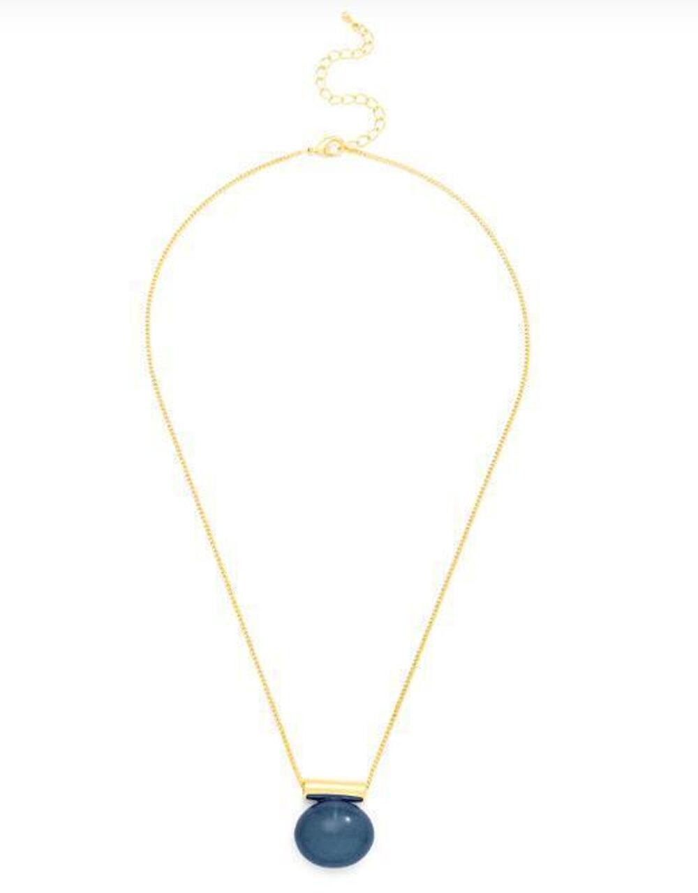 Zenzii Glistening Pebble Charm collar necklace - Light Blue